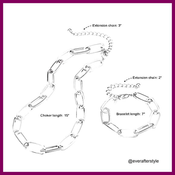 Gold Plated Chain Necklace and Bracelet Set, Dainty and Chunky Link - Picture 5 of 7